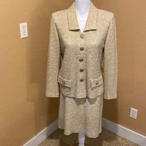 St John gold skirt suit